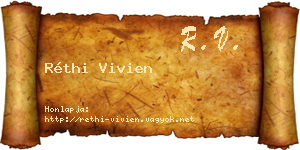Réthi Vivien névjegykártya